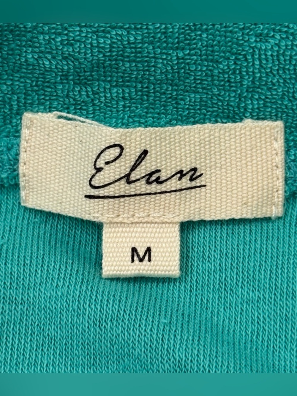 Elan Terry Cloth Matching Set Crop Top Shorts Teal Small Medium Beachy Resort - Picture 5 of 12
